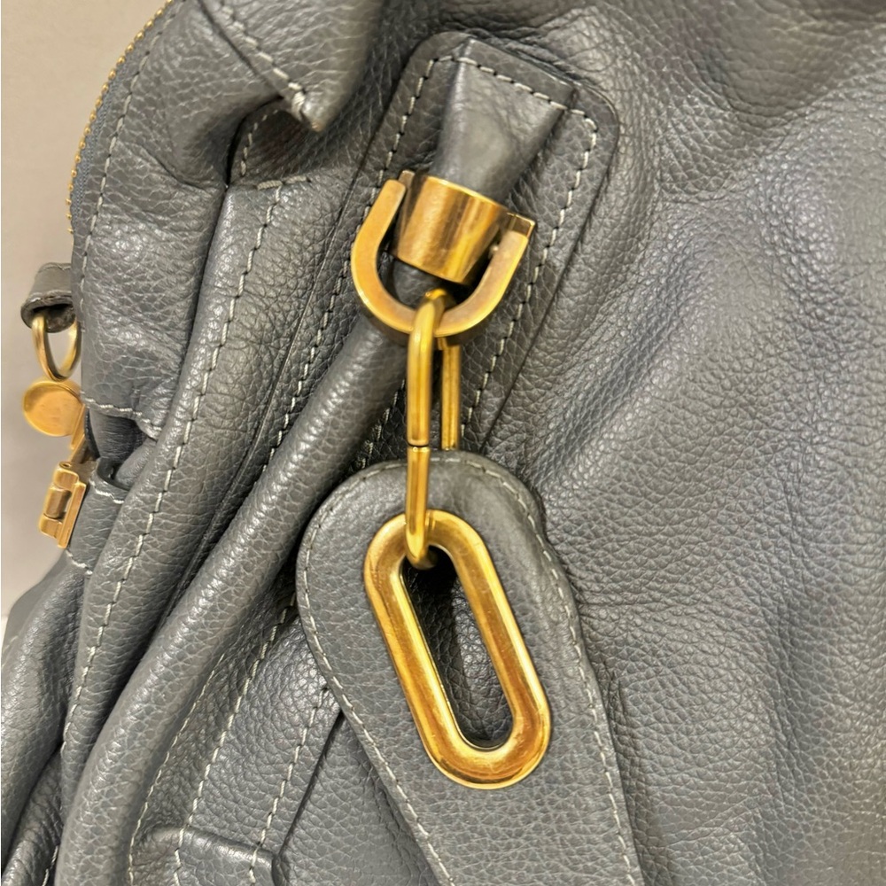 SOLD! Chloe Medium Paraty Gray Leather Handbag with Gold Hardware - Picture 7 of 15